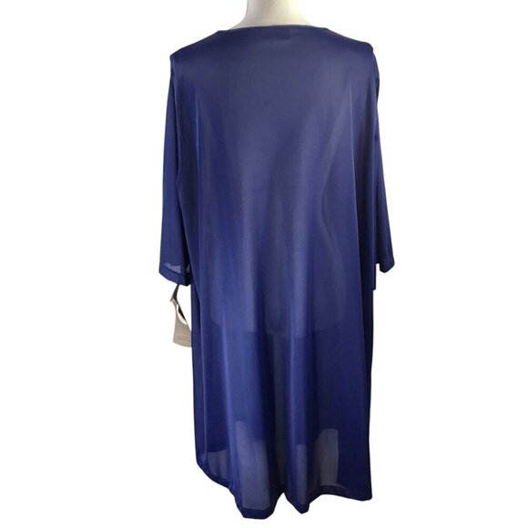 Vassarette Vintage Robe NWT Navy Blue Size XXXL 3XL Nylon USA Lightweight Gown - Picture 7 of 10